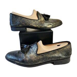 House Of Hounds Mens Tassel Loafers Green Gold Dress Shoe Size EU‎ 42 US 9